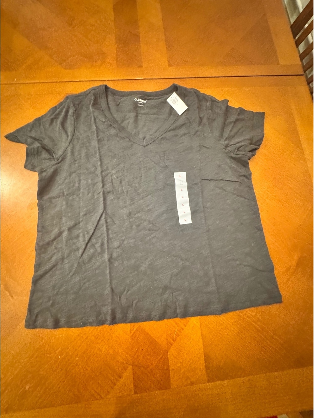 Old Navy Women's Black V-Neck Short Sleeve T-Shirt Size L 2904